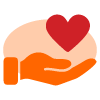 orange speech bubble with a heart symbol illustrating love and communication related to 8 essential connections