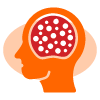 abstract representation of a mushroom with red and white spots resembling the structure of six different types of fungi