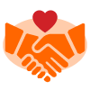 orange cat face with heart symbol representing love for pets and 9 lives