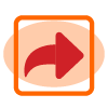 orange icon with a right arrow representing forwarding features in digital communication for eight important tasks