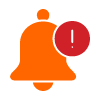orange notification bell icon with a red alert badge indicating the number 1 featuring a design element suitable for mobile applications and reminders related to events or tasks 9 alerts