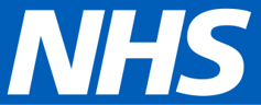 NHS logo on a blue background representing health services with three key services highlighted